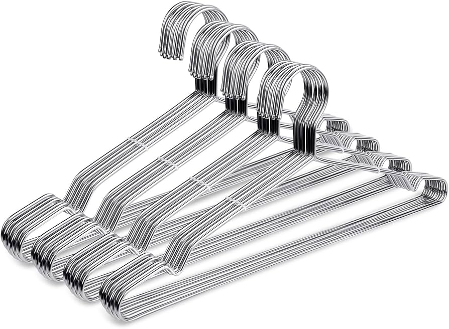 Fayleeko Wire Coat Hangers 40 Pack Strong Heavy Duty Stainless Steel Metal Ultra Thin Space Saving Clothes Hangers 16.5 Inch : Home & Kitchen