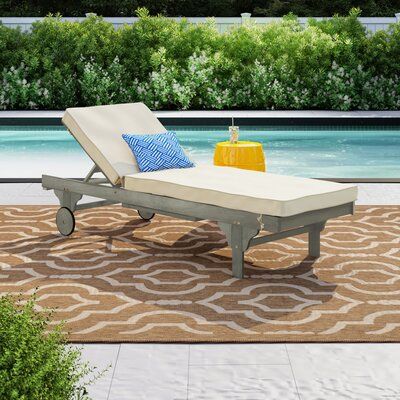 Allmodern Lyor Outdoor Reclining Chaise Lounge With Cushion