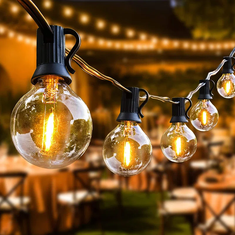 The Holiday Aisle 50ft 50 Bulb Outdoor Globe String Light Shatterproof Connectable 2200k