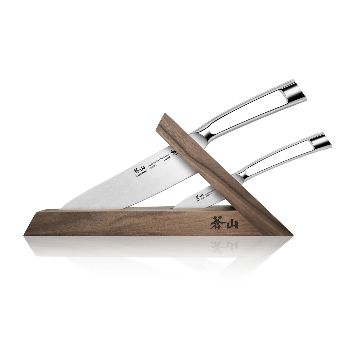 Tn1 Series 3-piece Tai Knife Block Set, Forged Swedish 14c28n Steel, Walnut Block, 1021264