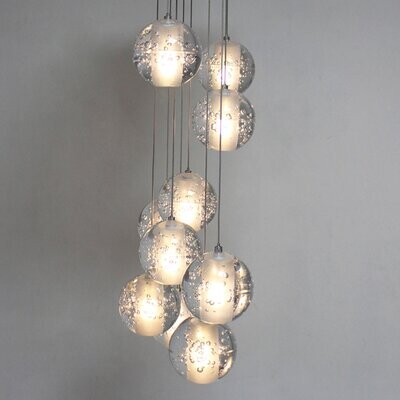 Mercer41 Alayjha 10 - Light Unique Sphere Crytal Chandelier Kitchen Island