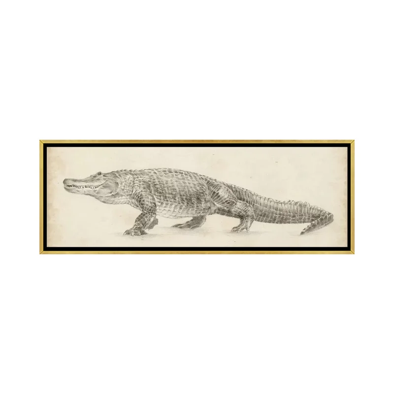 East Urban Home Alligator Sketch By Ethan Harper Panoramic Painting Print On Canvas