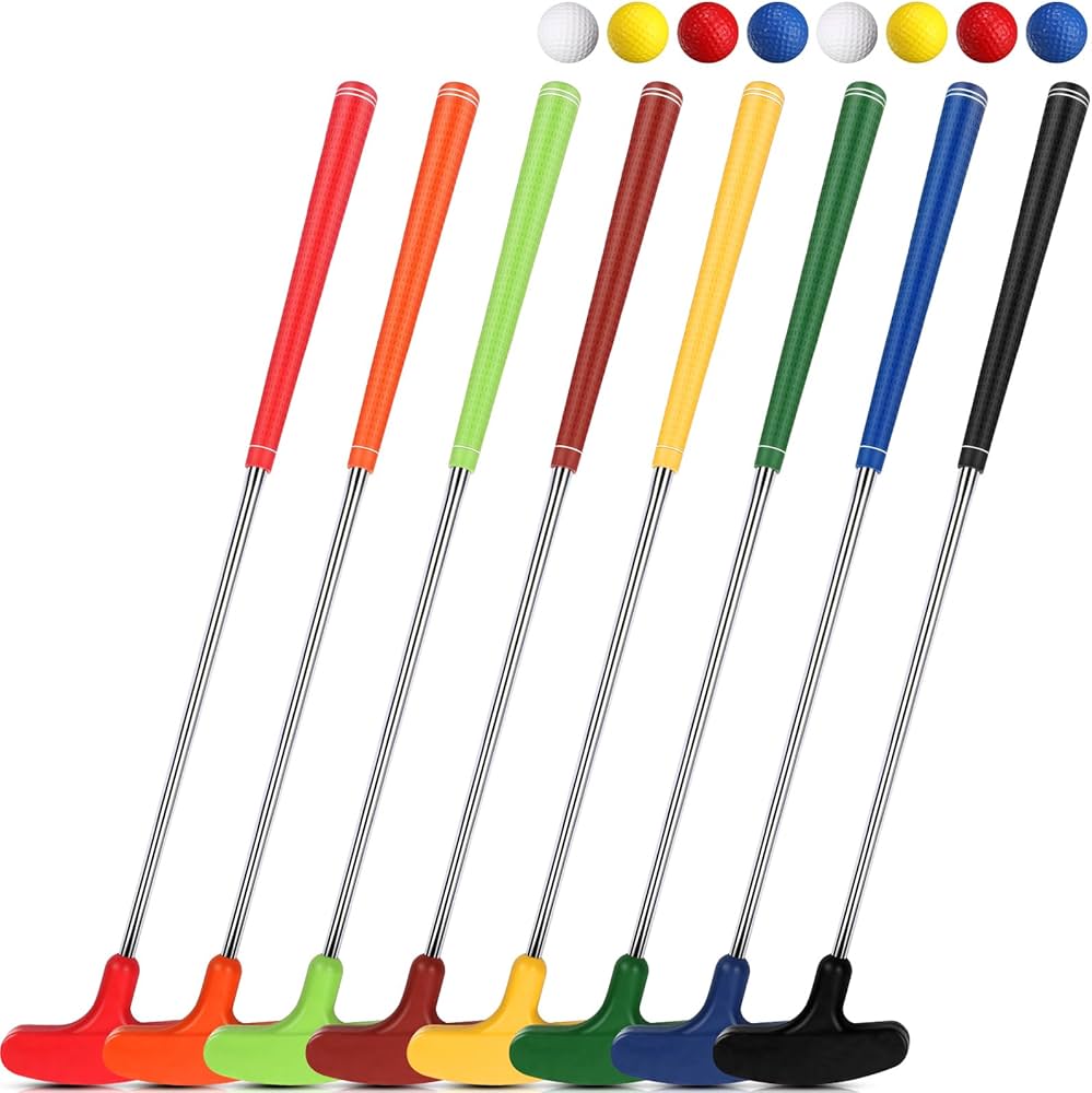Hiboom 8 Pack Junior Golf Putter Bulk Putter For Left And Right Handed Golfers With 8 Practice Golf Balls For Ages 9-12 13-15 Teenagers Adult (33 Inch) : Sports & Outdoors