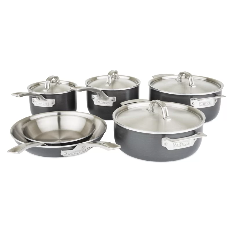 Viking 5 Ply 10 Piece Hard Anodized And Stainless Steel Cookware Set