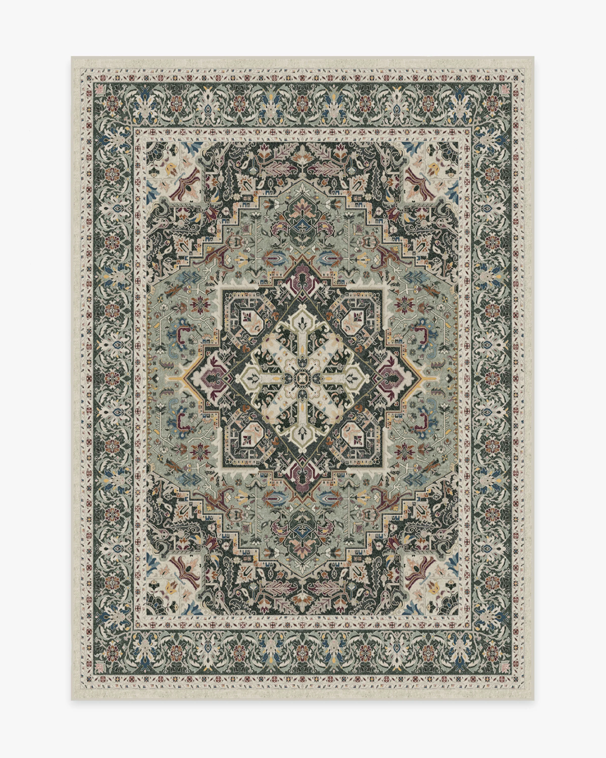 Hendesi Heriz Sage Rug | Ruggable