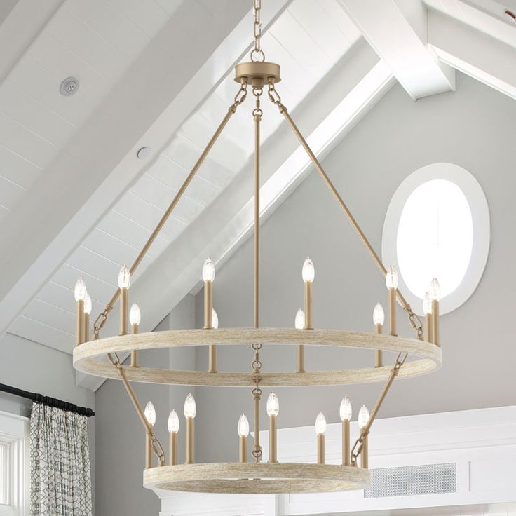 Avalee 20 Light Steel Dimmable Wagon Wheel Chandelier