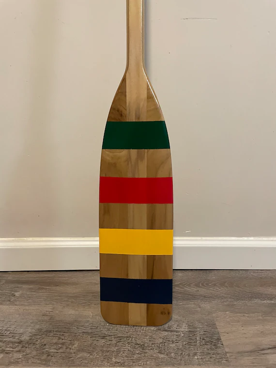 Hudson Bay Stripes Wood Canoe 5ft Paddle