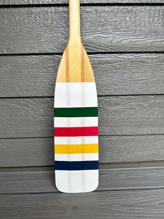 Hudson Bay Stripes Wood Canoe 5ft Paddle