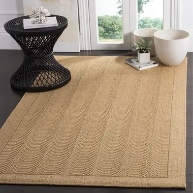 Ebern Designs Chateaux Palm Beach Weave Sisal Jute Geometric Rug