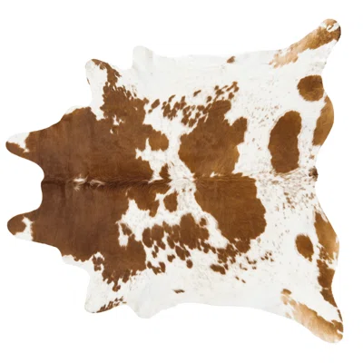 Brown And White Cowhide Rug Genuine Leather Area Rug Perfect For Rustic Or Modern Decor