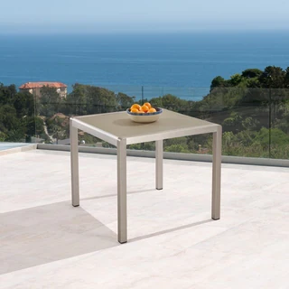 Cape Coral Silver/ Grey Anodized Aluminum Outdoor Dining Table By Christopher Knight Home - 35.00"l X 35.00"w X 30.00"h - Bed Bath & Beyond - 23178113