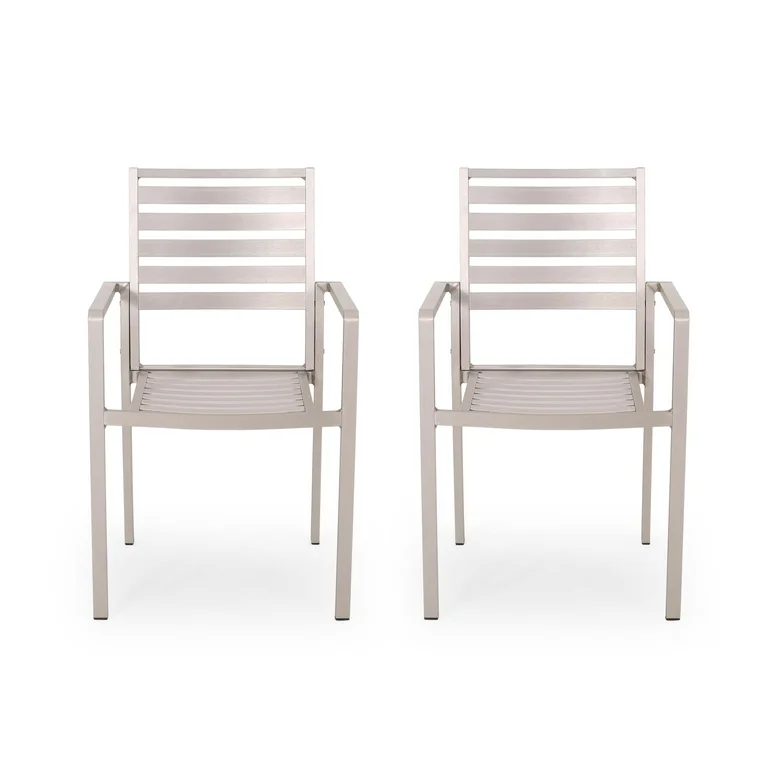 Cape Coral Aluminum Modern Outdoor Dining Chair (set Of 2) By Christopher Knight Home - Bed Bath & Beyond - 29100022