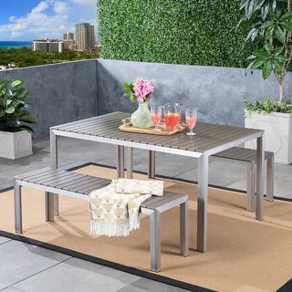 Cape Coral 3-piece Faux Wood Picnic Set By Christopher Knight Home - Bed Bath & Beyond - 22881194