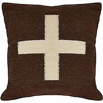 Creative Co-op Swiss Cross Cotton Wool Throw Pillow