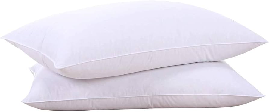 Puredown® Goose Feathers And Down White Pillows With 100% Soft Cotton Cover