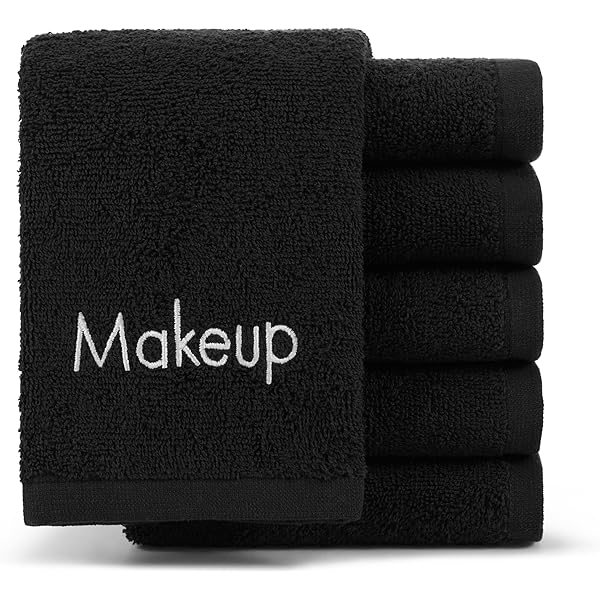 Makeup Remover Face Towels 6pack - 13" X 13" Black Turkish Cotton Washcloths With Makeup Headband - Super Soft Makeup Remover Cloths Perfect Holiday Gift : Rasan: Beauty & Personal Care