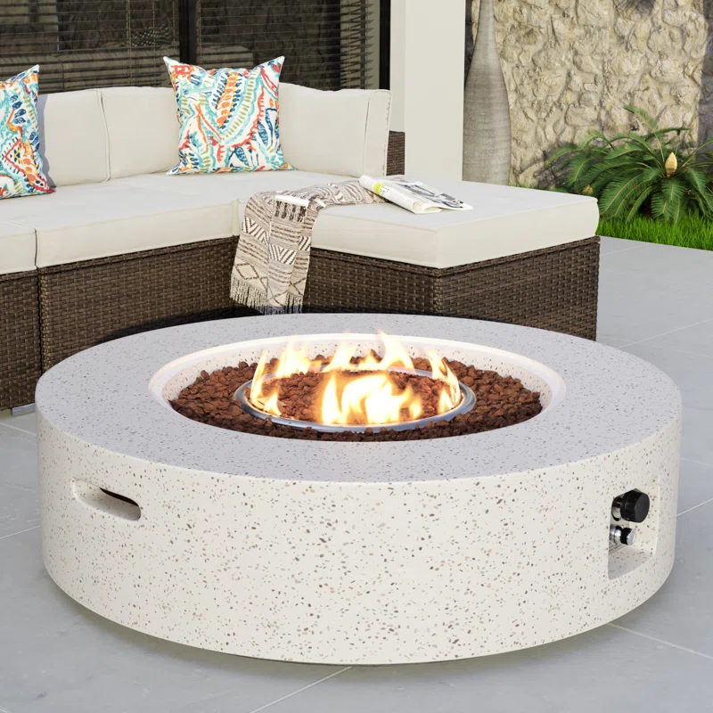 Wade Logan Borgia Concrete Propane Fire Pit Table