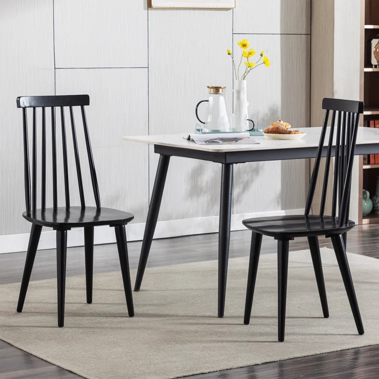 Delphina 17 Wide Mid Century Modern Solid Wood Windsor Back Dining Chair