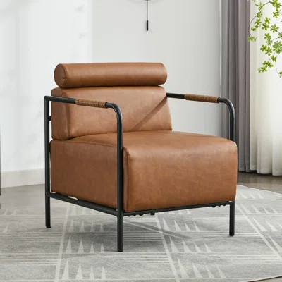 Ebern Designs Tahia Upholstered Accent Chair Rattan Armchair