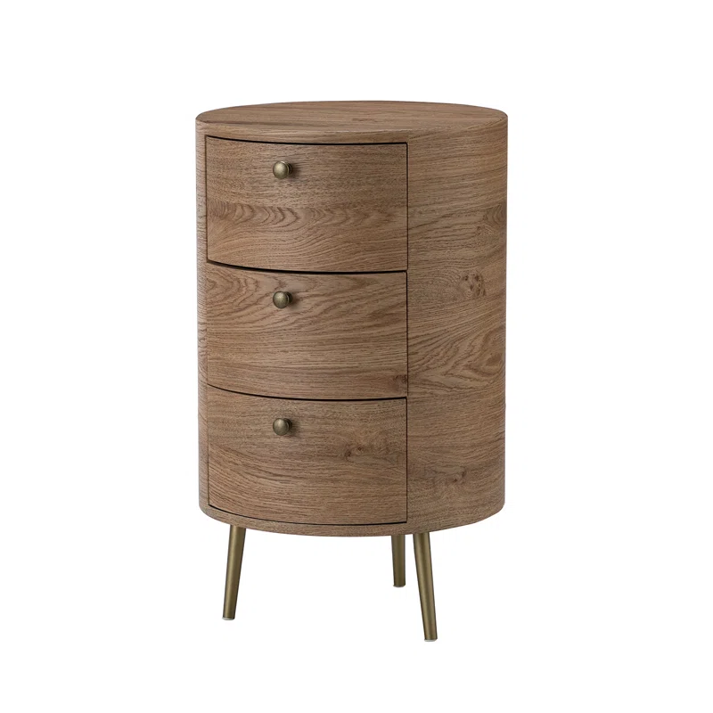 Willa Arlo Interiors Kirkwood Drum 3 Drawer End Table