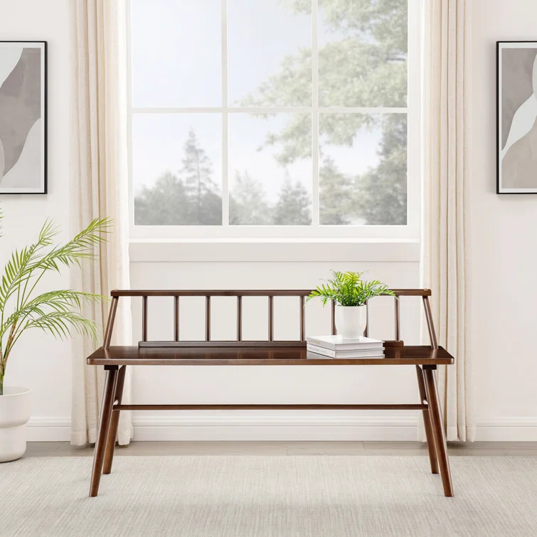 The Twillery Co Margr 47 Low Back Wood Bench