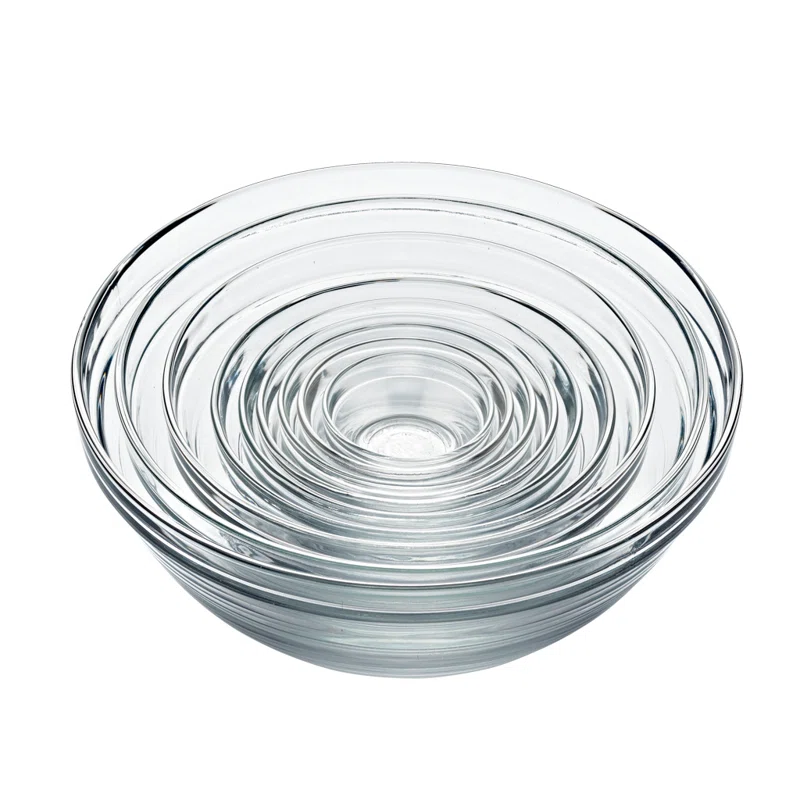 Duralex Gigogne Tempered Glass 9 Piece Nested Mixing Bowl Set