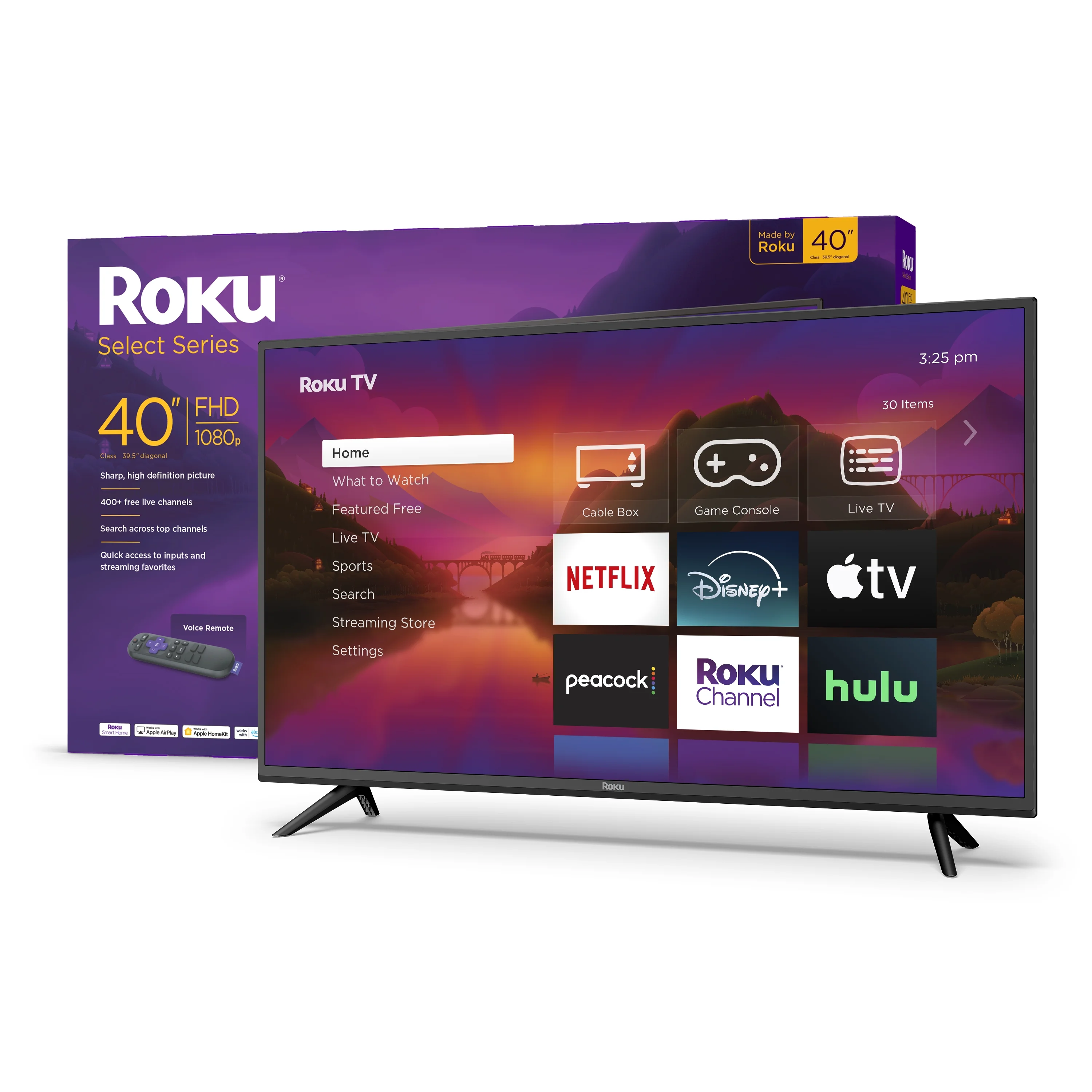 Roku 40-inch Select Series 1080p Full Hd Smart Roku Tv With Roku Voice Remote, Bright Picture, Customizable Home Screen