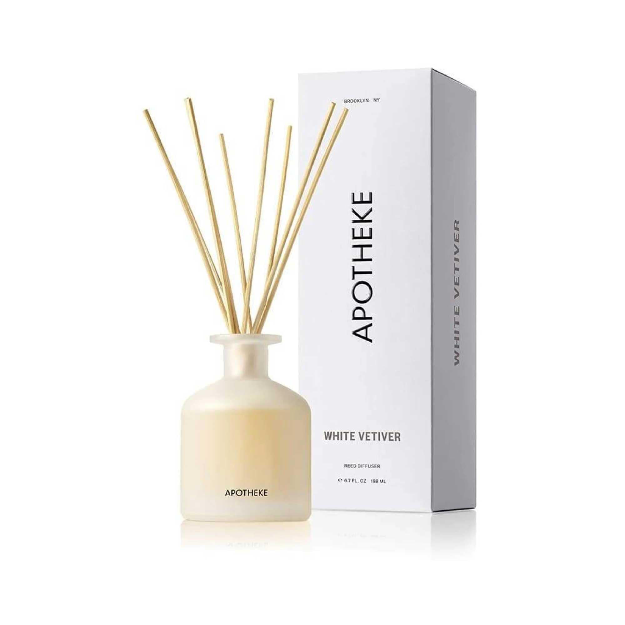 Apotheke Luxury Scented Oil Reed Diffuser For Home (white Vetiver) - Home Fragrance Diffuser Set With Sticks : Health & Household