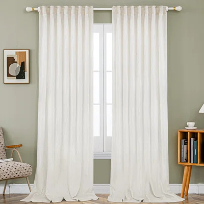 Gracie Oaks Jep Linen Blended Semi Sheer Rod Pocket Curtain Pair