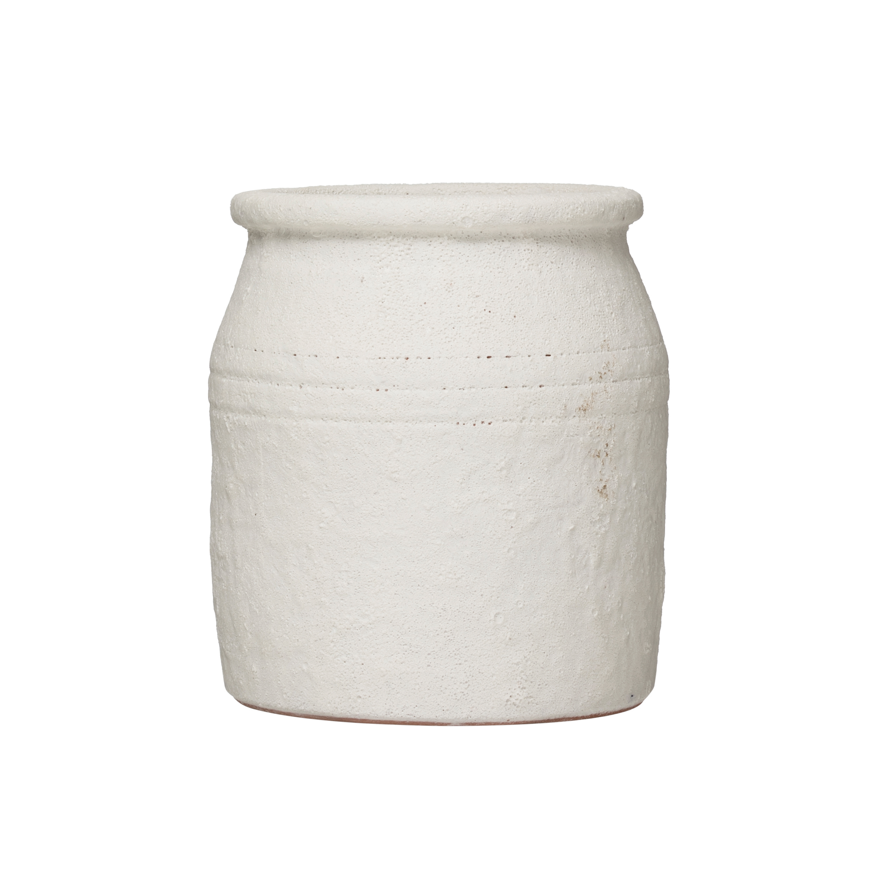 7"h Decorative Coarse Terracotta Crock With Distressed Volcano Glaze (each One Will Vary) - Creative Co-op | Havenly