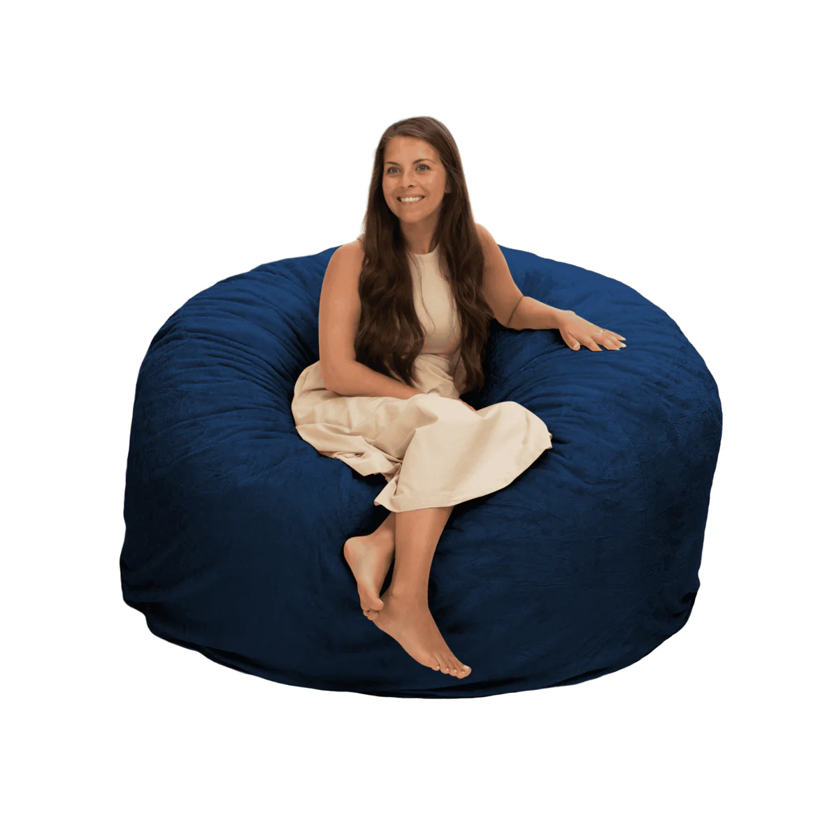Ultimate Sack 5000: Big Adult Bean Bag Chairfur / Navy Fur