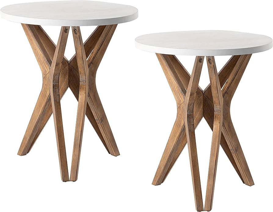 Pedestal Farmhouse End Table
