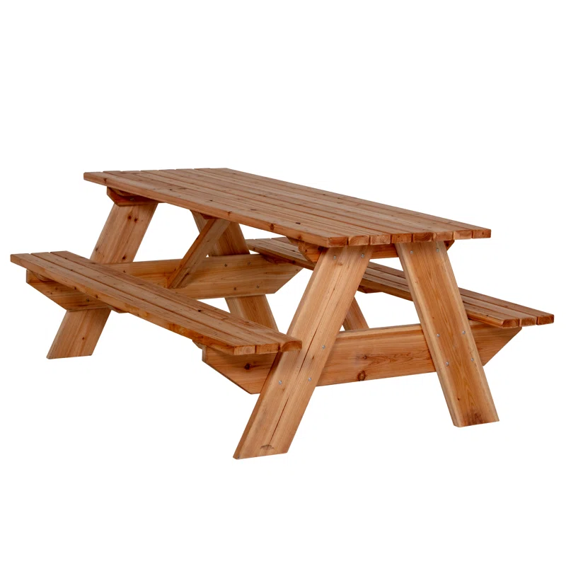 Jack And June Cedar Wood Rectangular Picnic Table