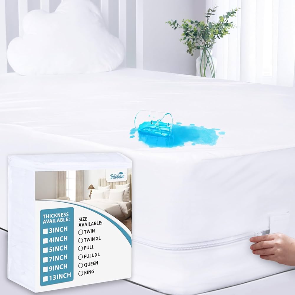 Twin Zippered Mattress Protector Waterproof (3/4/5/7/9/13inches)