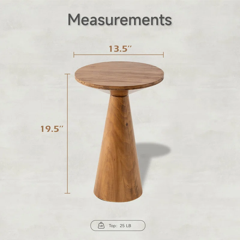 Wade Logan Bozovich Solid Wood Pedestal End Table