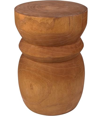 Uziass Wood Side Table Tree Stump Stool