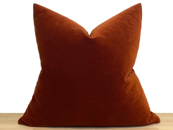 Rust Velvet Pillow Cover Rust Cushion