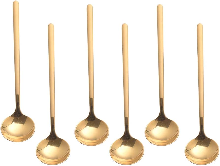 6 Pcs Gold Coffee Spoons