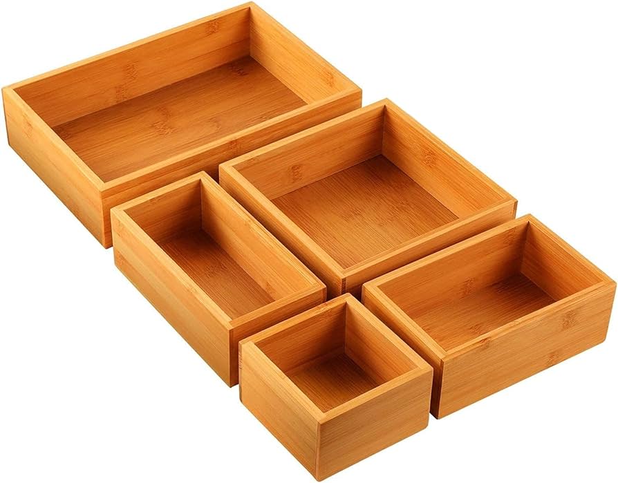 Bamboo Drawer Organizer Set