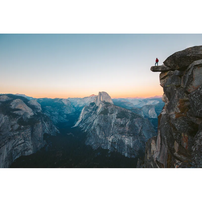 Millwood Pines Hiker In Yosemite National Park California Usa Wrapped Canvas Photograph