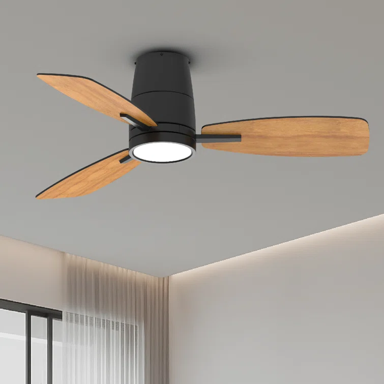 Wrought Studio Emidia Blade Led Flush Mount Ceiling Fan With Light Kit Included