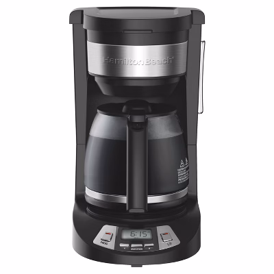 Hamilton Beach 12 Cup Programmable Coffee Maker - Black - 46290: Drip Coffee Machine, Nonstick Hot Plate, Brew Pause