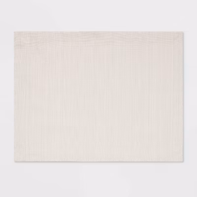 Cotton Solid Placemat Cream - Threshold™: Rectangle, Traditional, Machine Washable, Dining Table Accessory