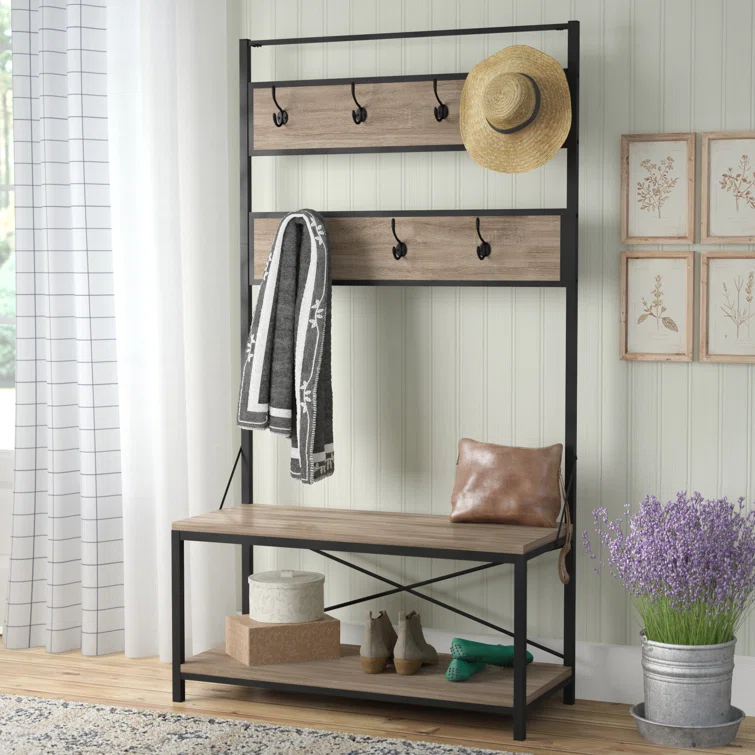 Gracie Oaks Everheart Hall Tree With Bench And Shoe Storage