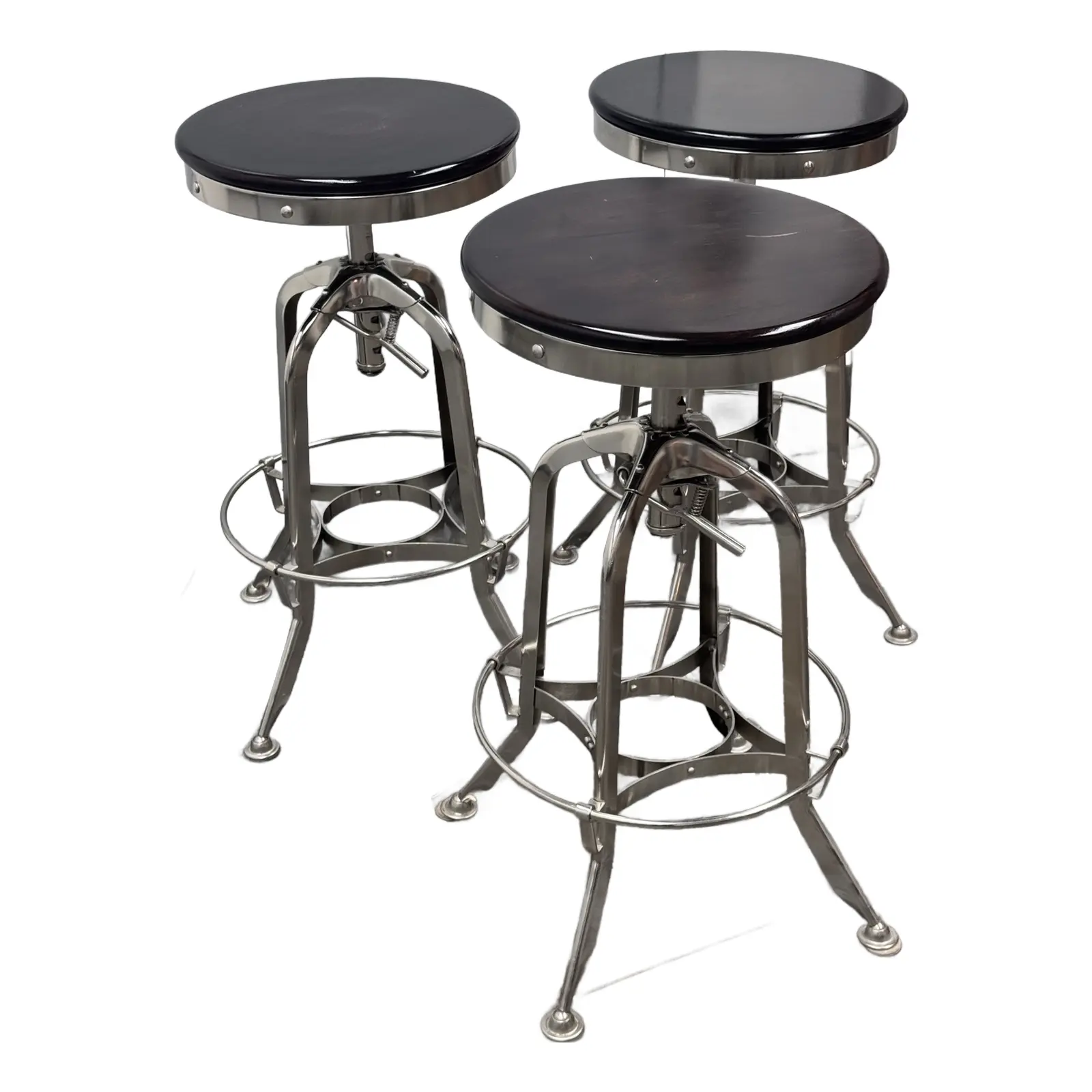 Restoration Hardware Toledo Adjustable Bar Stools, Set Of Three