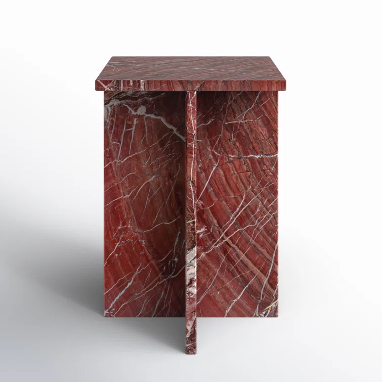 Red Marble End Table