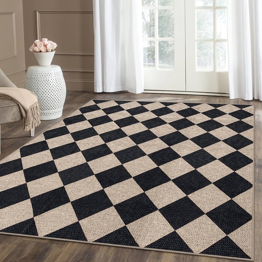 Checkered Easy Jute Outdoor Rug