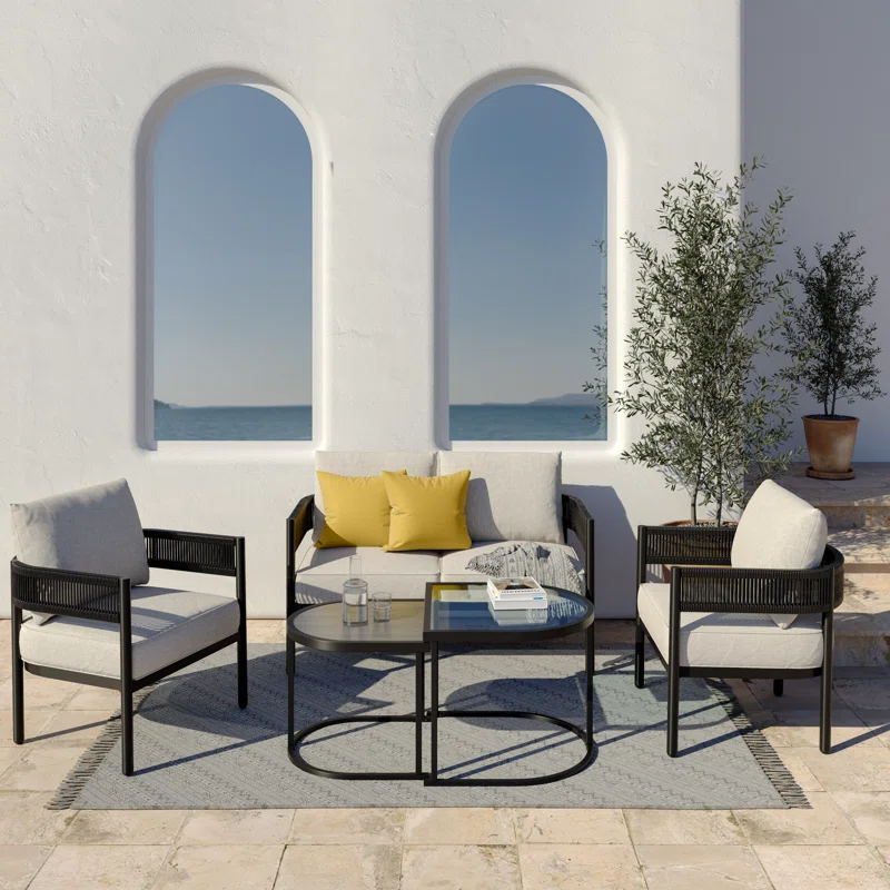 Joss Main Alexandria Outdoor Dining Chair With Cushions Set Of 2