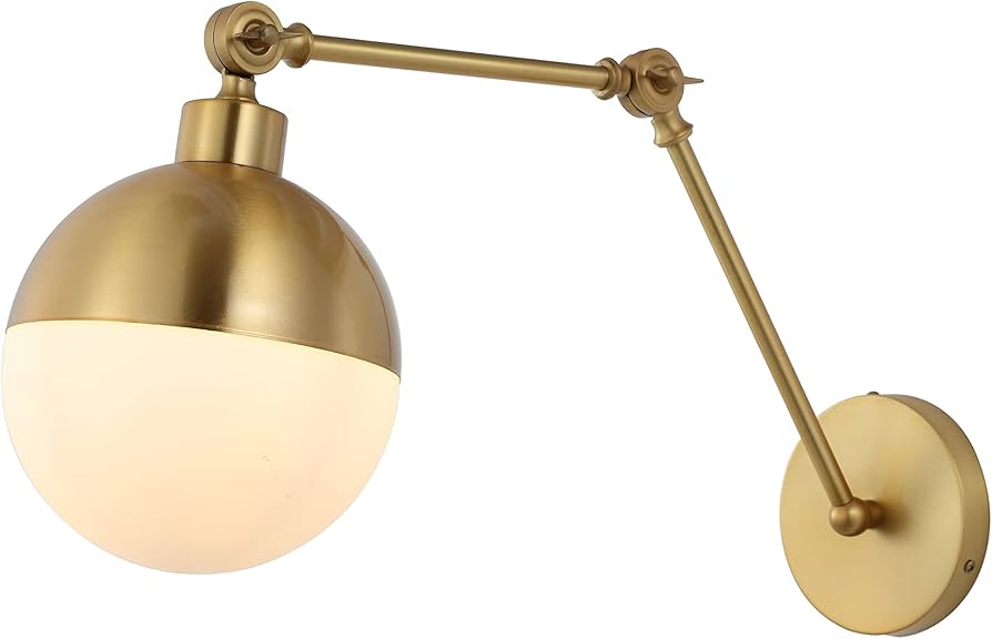 Jonathan Y Jyl9931a Alba 8" 1-light Mid-century Modern Arm-adjustable Iron/glass Led Sconce French Country