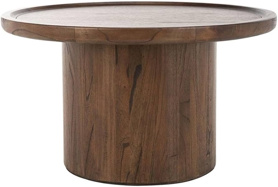 Safavieh Home Devin Dark Oak Pedestal Round Coffee Table : Home & Kitchen